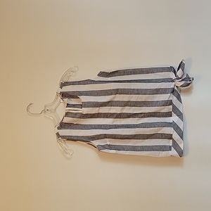 NEW J. Crew Striped Printed Tie Waist Tank Shirt Size 0